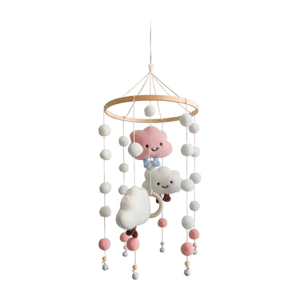 Rotate Music Rattle Toy Baby Crib Mobile Toy Sensory Enlightenment Gymplay Felt Balls Toy Infant BedBell Newborns Gift