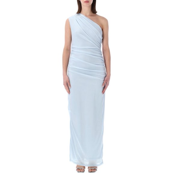 Rotate One Shoulder Elegant Draped Maxi Dress (Women's)