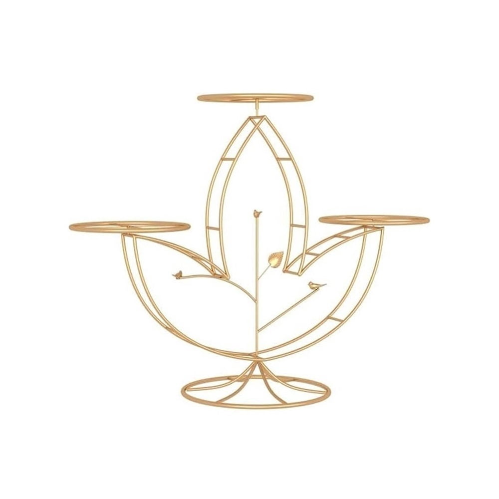 Rotating 3-Tier Cake Stand Forged Iron Pastry Display Rack - Walmart.com