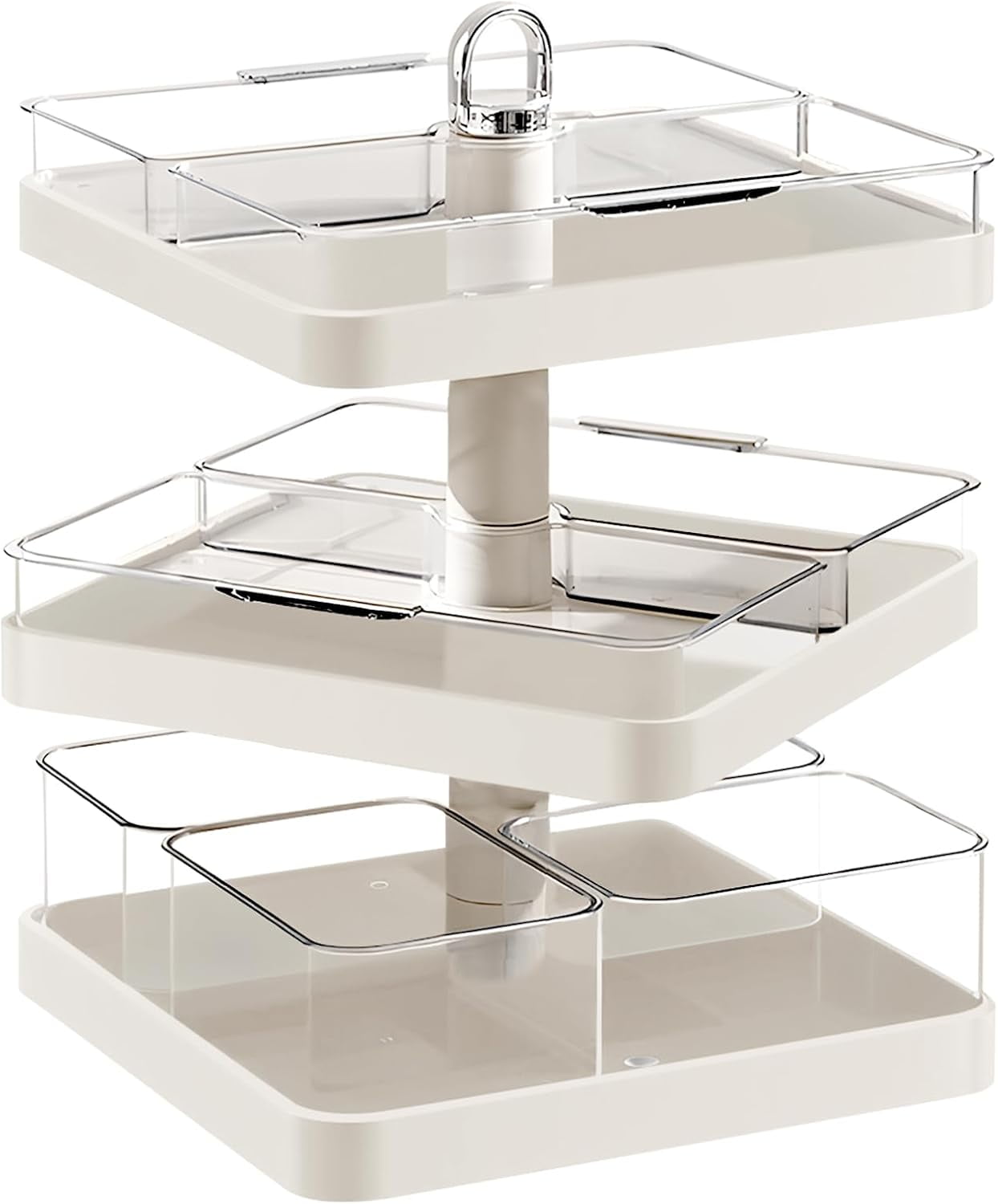 Rotating 3 Tier Serving Tray for Kitchen Decor, Tiered Tray Stand with ...