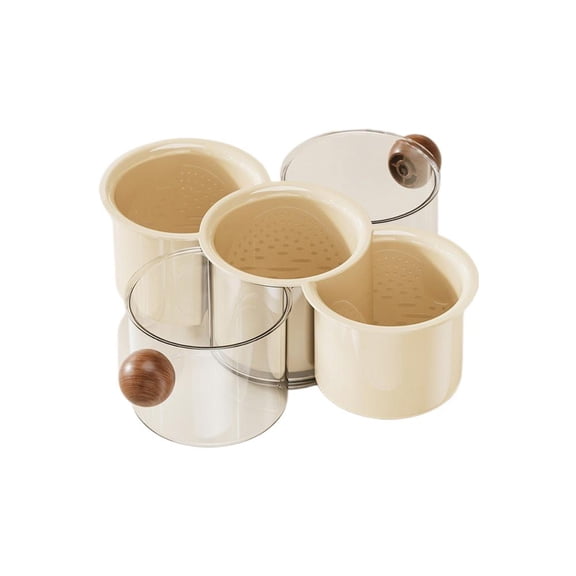 Rotating 4-Compartment Fruit Platter with Drainage for Snacks and Entertaining