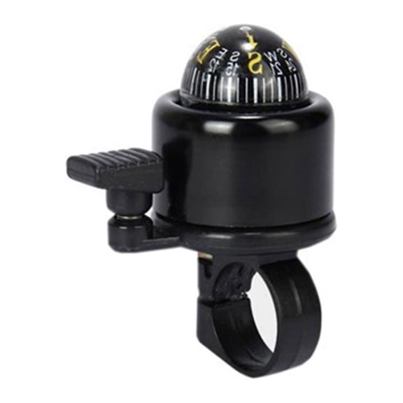 Rotating Aluminum Compass Bicycle Bell, Black