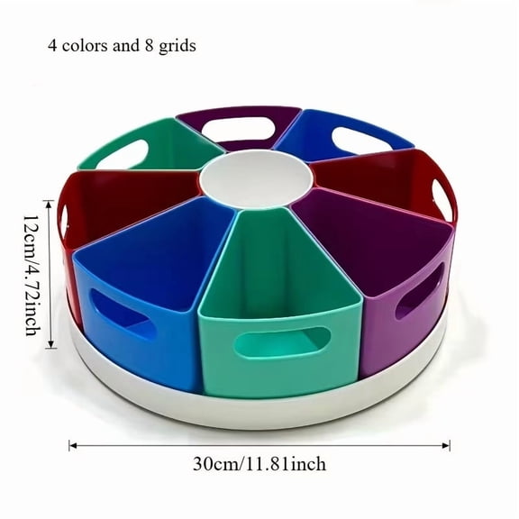 Rotating Art Supply Storage Box 10-12 Inch 360 Spinning Organizer for Office Supplies, Cosmetics, Study Materials, and Craft Tools Space-Saving Desktop Storage Solution