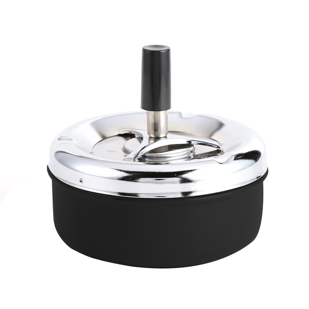 Rotating Ashtray Stainless Steel Spinning Ash Tray Cigarette Smokeless