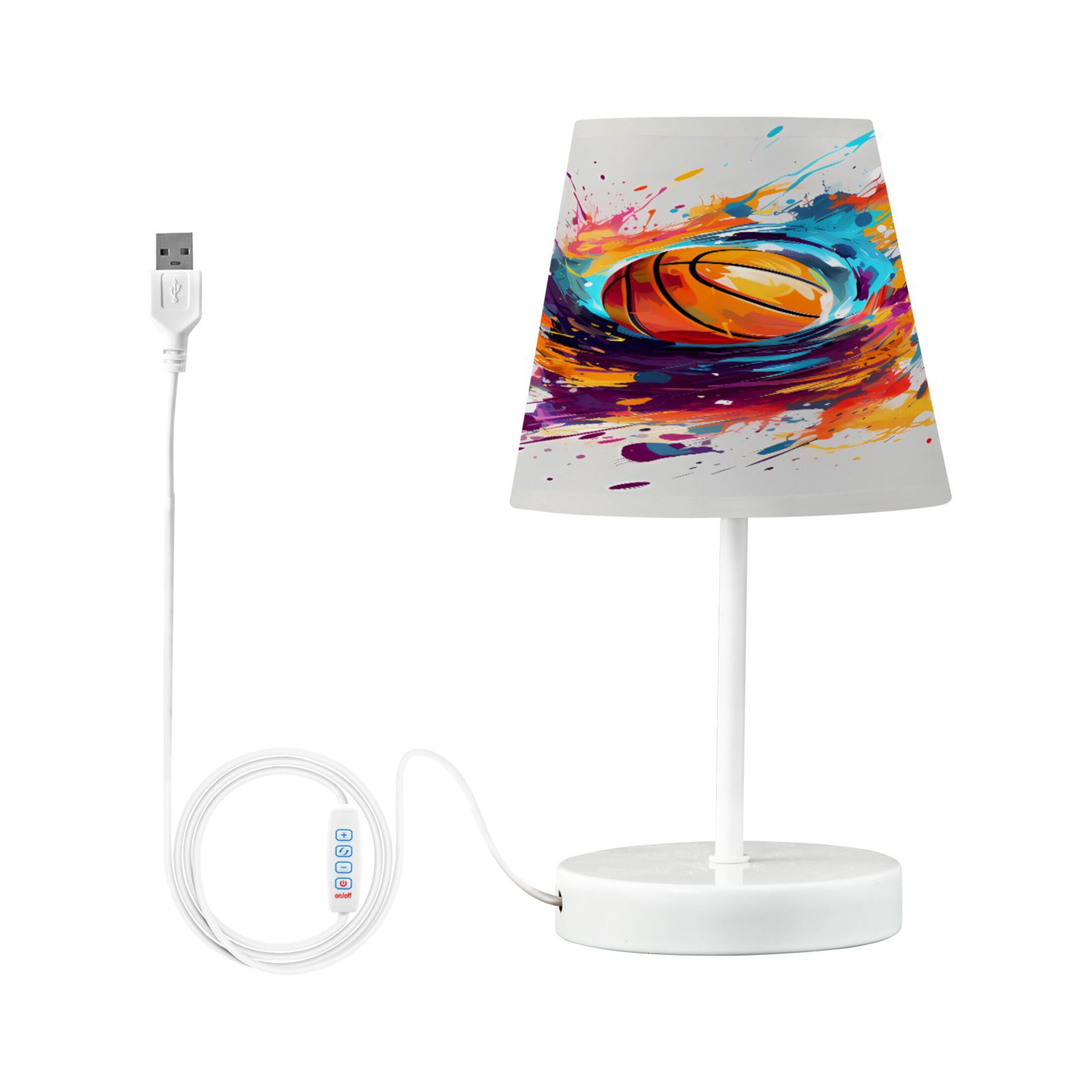 Rotating Basketball Desk Lamp LED Table Nightstand Lamps with 3 Color Temperatures for Home Bedroom Living Room Decor 8x12