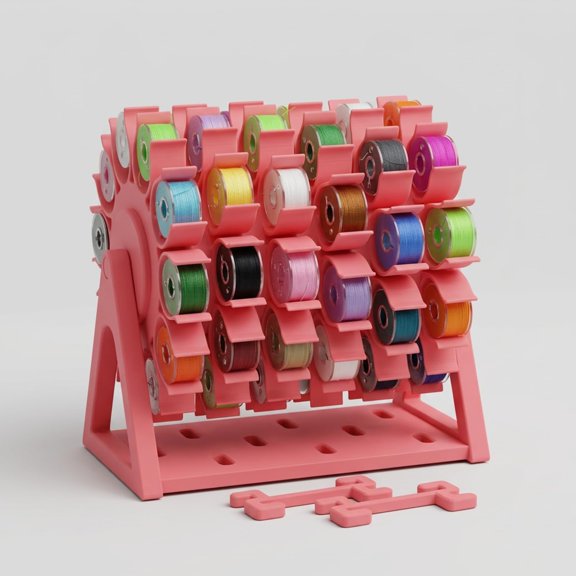 Rotating Bobbin Thread Organizer, 60-Hole Sewing Thread Holder, Space-saving, Tangle-free Storage Box, Ideal Gift for Quilting Enthusiasts and Craft Enthusiasts