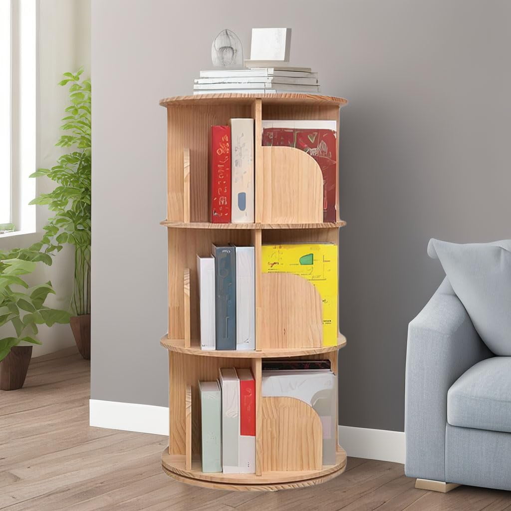  Winfree Rotating Bookshelf for Small Space,360 Display 4 Tier  Floor Standing Bookcase Storage Rack : Home & Kitchen