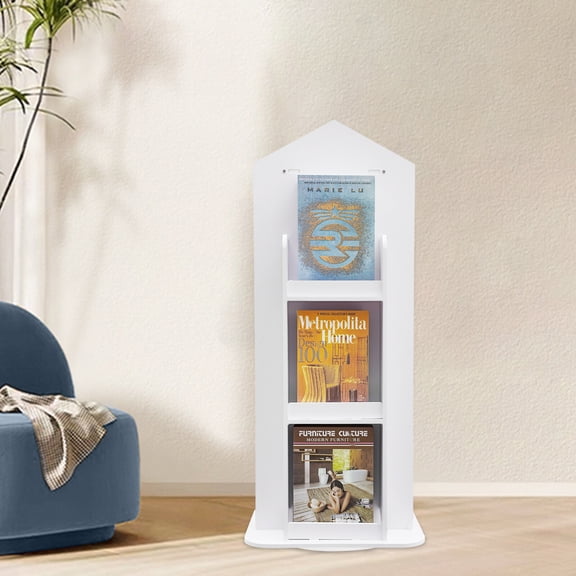 Rotating Bookshelf, 360 Display Floor Standing Bookcase, Spinning Shelf Storage Rack, Freestanding Storage Organizer, Holder Book Rack for Kids&Adults, Multi-Functional Bookshelf Organizer