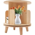 thumbnail image 1 of Rotating Bookshelf 360 Display Floor Standing Bookcase Storage Rack Multi-Functional Bookshelf Organizer Floor Standing Wooden Rotating Book Rack for Living Rooms Study Rooms, 1-Tier, 1 of 9