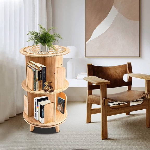 Rotating Bookshelf 360 Display Floor Standing Bookcase Storage Rack, Multi-Functional Bookshelf Organizer for Storing Books, Precious Souvenirs