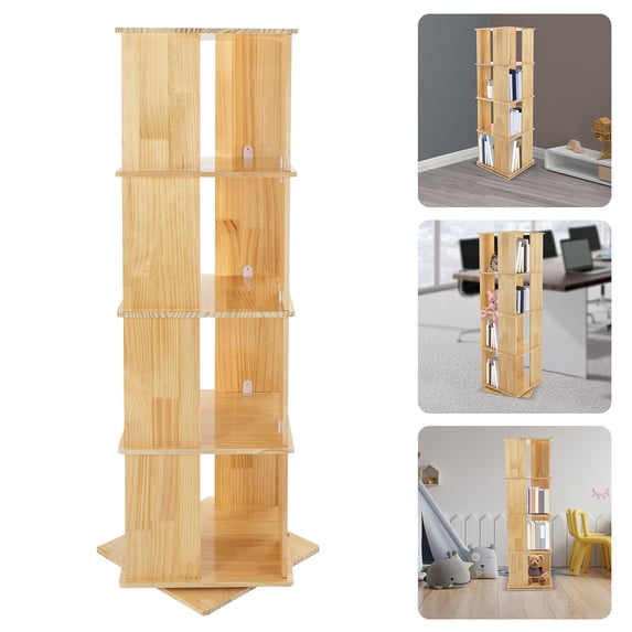 Shangmakel Rotating Bookshelf, 360° Revolving Bookcase, Display Book Shelf