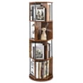 thumbnail image 1 of Bloddream 4 Tier Rotating Bookshelf,360° Display Wood Spinning Bookshelf, Vertical Bookcase Storage Round Carousel for Space-Saving,Corner Book Shelf for Home,Office, Bedroom, Rustic Brown, 1 of 9