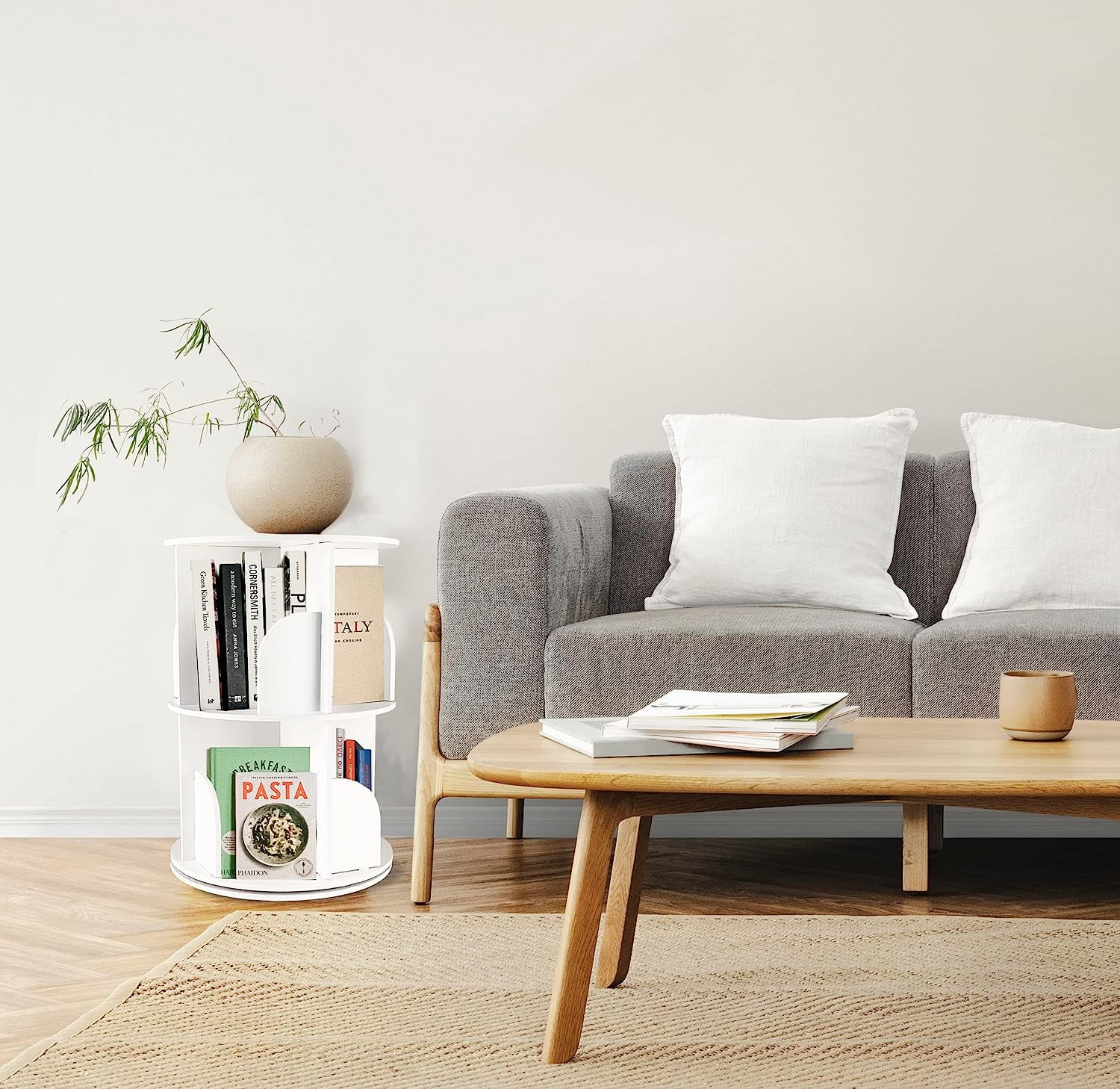 Rotating Bookshelf Spinning Bookshelf Small Bookshelf 2 Tier