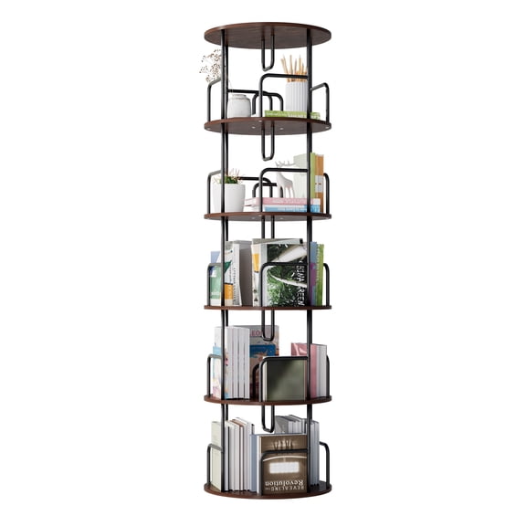 Rotating Bookshelf Tower 5 Tier, Spinning Bookcase, Revolving 360 Book Shelf Narrow Tall Bookcase, Vertical Turning Round storage Bookshelf, Book Shelf Organizer for Bedroom, Living Room