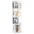 thumbnail image 1 of Bloddream 4 Tier Rotating Bookshelf,360° Display Wood Spinning Bookshelf, Vertical Bookcase Storage Round Carousel for Space-Saving,Corner Book Shelf for Home,Office, Bedroom, White, 1 of 9