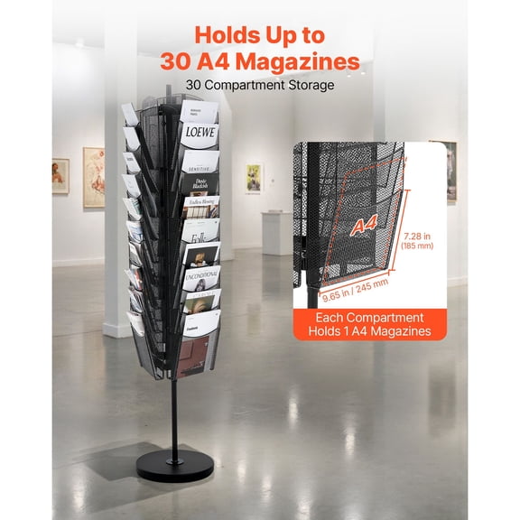 Store News Rack Shop Rotating Magazine Racks for Business and Home Organization