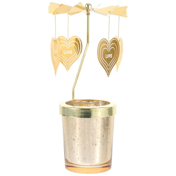 Rotating Candlestick Tabletop Decor Romantic Candle Holder for Home Restaurant