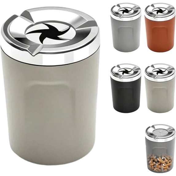 Rotating Car Ashtray with Lid, Ceramic Cup Holder Insert,Automotive ...
