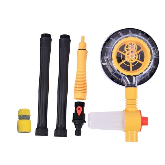 Rotating Car Wash Brush, Car Wash Brush with Long Handle,Automatically Foams Car Wash Kit with Car Cleaning Brush,Pressure Washer Gun and Hose Nozzle for Cars,Yards,Gardens,Pets etc