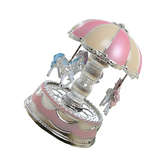 BESTONZON Carousel Horse Ornament Carousel Music Box Pink 1Pcs Living Room
