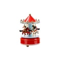 thumbnail image 1 of Rotating Carousel Music Box with Red Roof and Gold Accents, Red and Light Blue Design, for Girls and Women, Christmas Decoration and Birthday Gift, 1 of 4