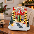Rotating Carousel Snow Globe with Warm LED Lights, Holiday Tabletop ...
