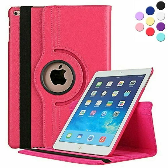 Rotating Case for New iPad 8th Gen (2020) / 7th Generation (2019) 10.2 Inch - 360 Degree Rotating Smart Protective Stand Cover with Auto Sleep/Wake, Hot Pink