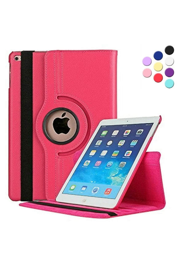 Rotating Case for New iPad 8th Gen (2020) / 7th Generation (2019) 10.2 Inch - 360 Degree Rotating Smart Protective Stand Cover with Auto Sleep/Wake, Hot Pink