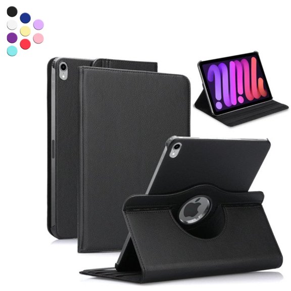 Rotating Case for New iPad Mini 6 (8.3 inch) - 360 Degree Rotating Protective Stand Cover iPad Mini 6th Generation Leather Case with Auto Sleep/Wake, Black