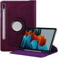 thumbnail image 1 of Rotating Case for Samsung Galaxy Tab S7 11'' 2020 SM-T870/T875，Finte Preminm Leather 360 Degree Swivel Stand Cover Built-in S Pen Holder Auto Sleep/Wake, Purple, 1 of 7