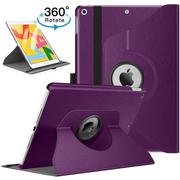 Rotating Case for New iPad Air 1/Air 2 9.7 Inch - 360 Degree Rotating Smart Protective Stand Cover with Auto Sleep/Wake, Purple