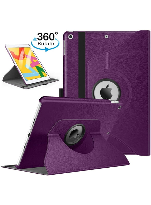 Rotating Case for New iPad Air 1/Air 2 9.7 Inch - 360 Degree Rotating Smart Protective Stand Cover with Auto Sleep/Wake, Purple