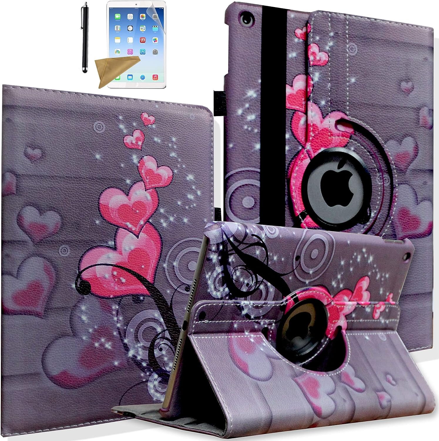Rotating Case for iPad 7th/8th/9th Generation, Stand Smart