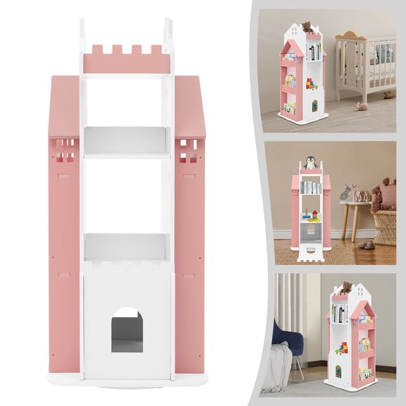 Rotating Children's Bookshelf, Book Display Shelf, Floor Standing Bookshelf for Storing Books, Picture Books, Decorations, Toys