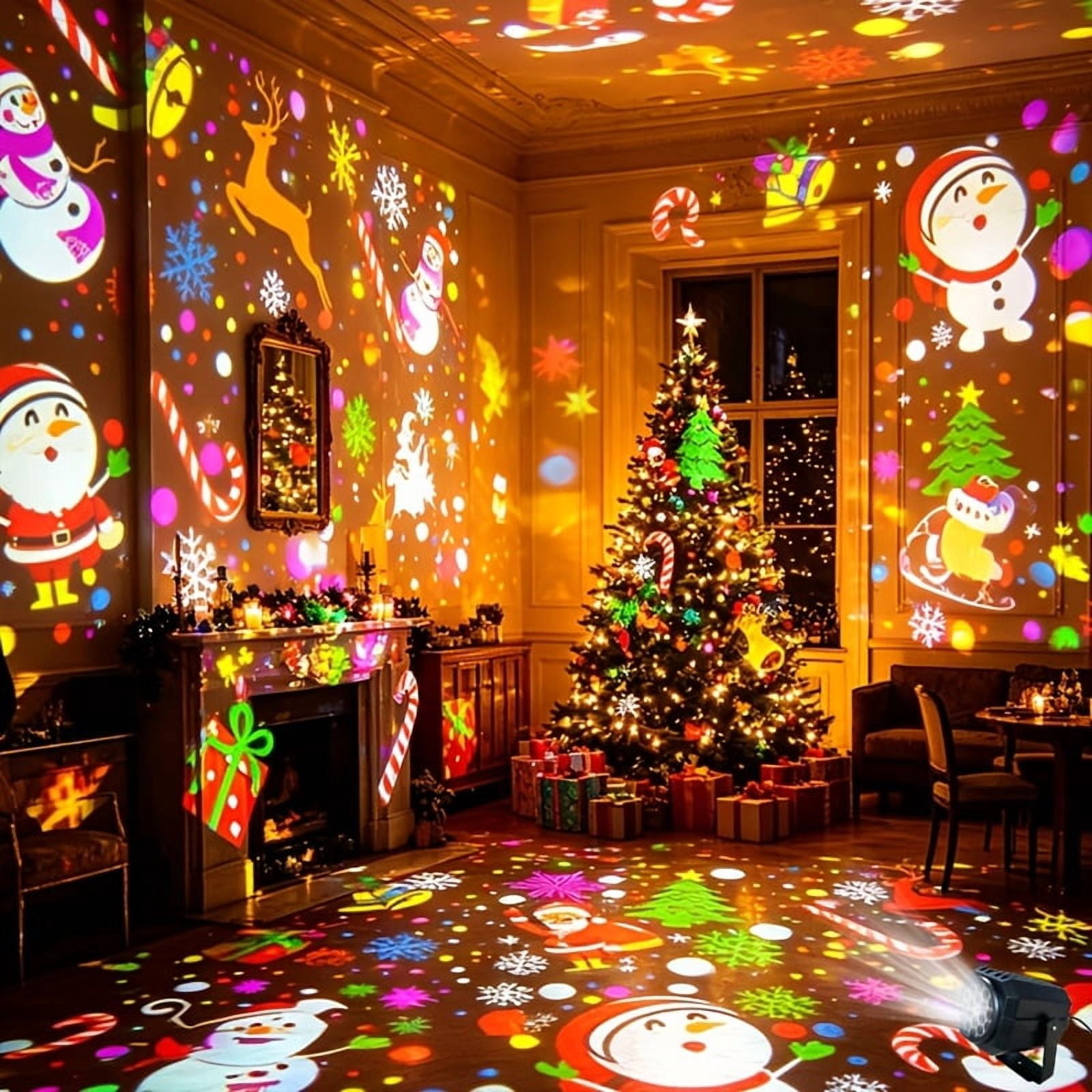 Rotating Christmas LED Projector Light, Colorful Holiday Projection ...