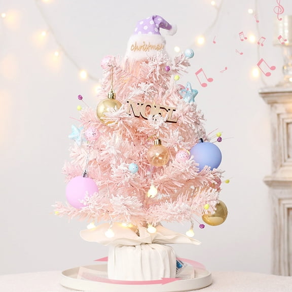 Rotating Christmas Tree Music Box with LED Lights, Tabletop Musical Christmas Tree Decoration for Home, Office, and Holiday Display