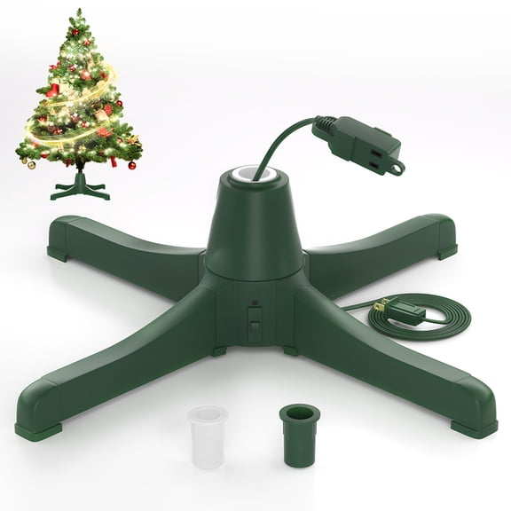 Rotating Christmas Tree Stand, 360 Degree Adjustable Christmas Tree Base Holder, Suit for Up to 7.5ft Tall & 80 pounds Artificial Tree, with 3 settings trunk diameter