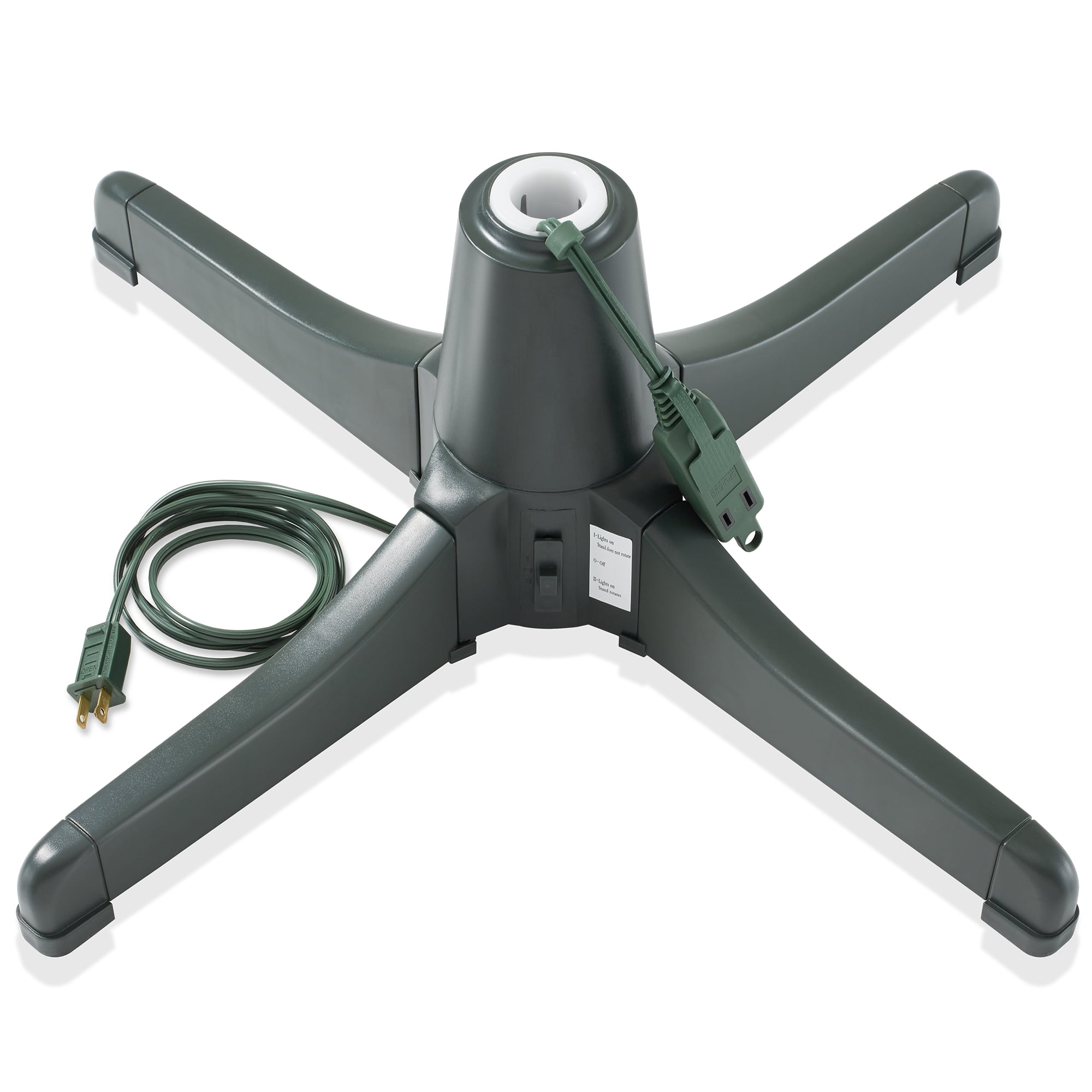 Green 26" Rotating Christmas Tree Stand with Electrical Outlets