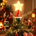 thumbnail image 1 of Rotating Christmas Tree Top Star Ornament with Lights and Music, USB Powered Holiday Tree Topper Decoration for Christmas Tree Mantel Shelf Display, Festive Red Star Shaped Holiday Home Decor Gift, 1 of 9