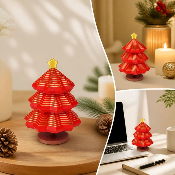 Rotating Christmas Tree Toy, Spinning Activity Tower, Layered Holiday Activity Toy for Playrooms Family Rooms, Plastic Construction for Practical Everyday Handling