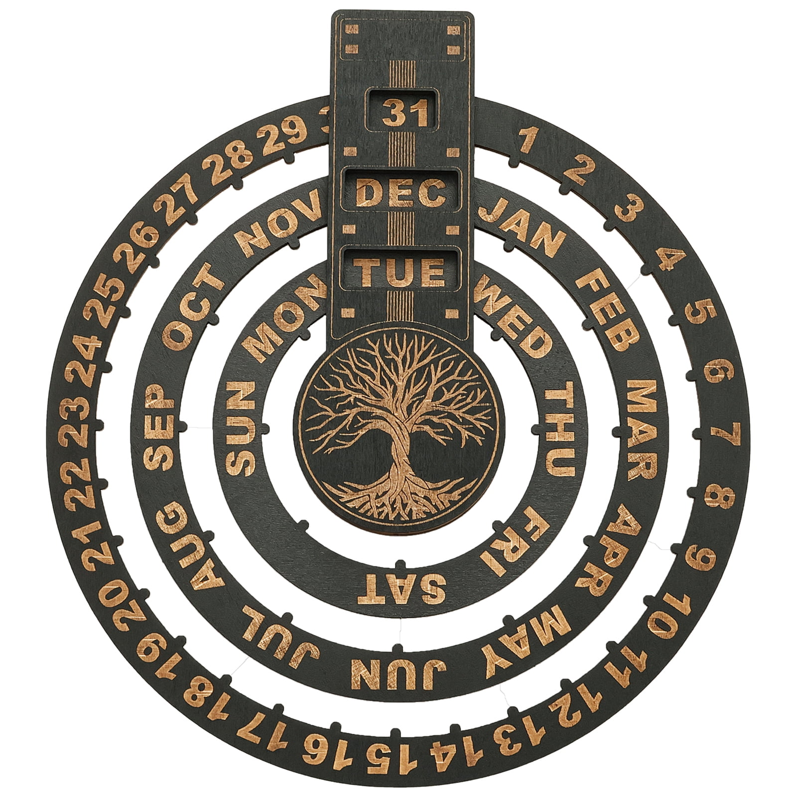 Rotating Circular Wall Calendar Interactive Wood Disc Calendar Hanging Rotating Circular Wall Calendar Interactive Wood Disc Calendar Hanging