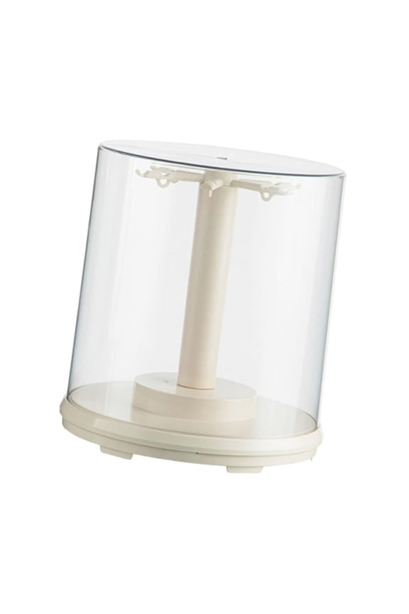 Rotating Clear Display Case, 360° Clear Acrylic Display Case Figure & Keychain Display Case with Dust Proof Cover, Display Stand for Plush Dolls