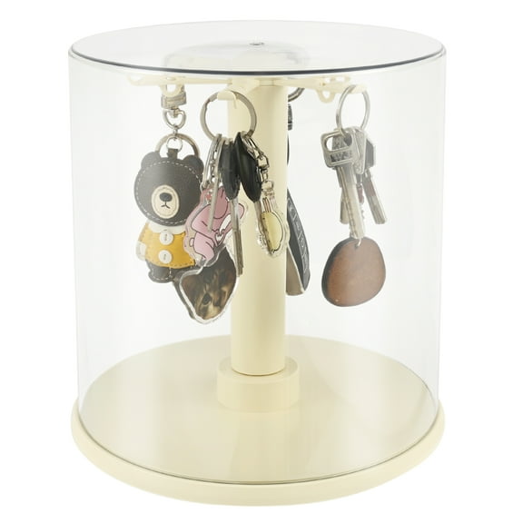 Rotating Clear Display Case for Doll Keychains Plastic 360 All Round Figure Toys Display Box for Plush Toy Home Office