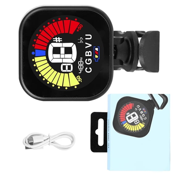 Rotating Clip-On Guitar Tuner with LCD Display Professional Digital Tuner for Bass, Ukulele, Violin