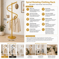 Garment Rack Divide Rotating Clothing Rack 360° Spiral Garment Rack, Sturdy Iron Stand with ...
