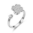 thumbnail image 1 of Rotating Clover Ring for Women Four Leaf Gold Silver Tone, 1 of 9
