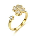 thumbnail image 1 of Rotating Clover Ring for Women Four Leaf Gold Silver Tone, 1 of 9