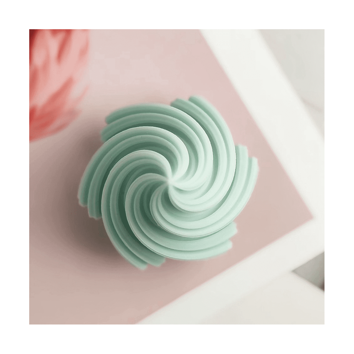 Rotating Cone Candle Mold Wave Stripe Aromatherapy Candle Silicone Mould DIY Curved Columnar Plaster Resin (L)