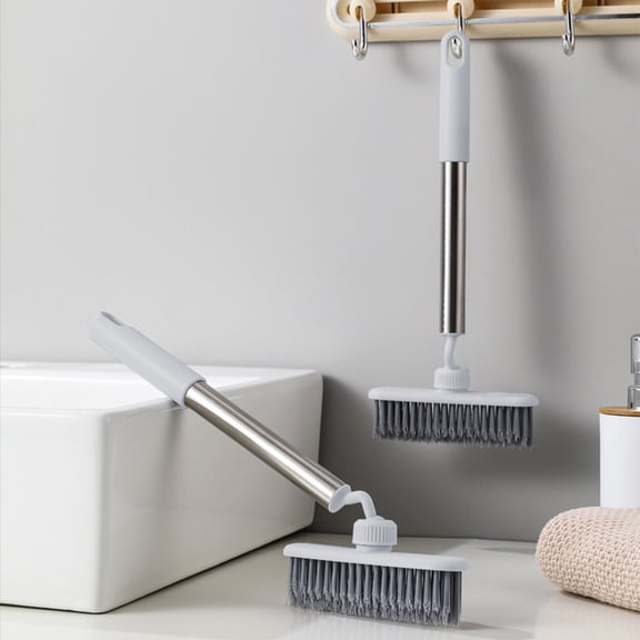 Rotating Crevice Tool for Bathroom Cleaning - Swivel Small Floor Brush Reaching Every Nook, Compact Corner Scrubber for Grout and Tile Gaps