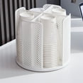 thumbnail image 1 of Rotating Cup Holder Organizer for Coffee, Tea & Water Cups | 3-Tier Desktop Storage Rack | White Plastic Commercial Dispenser for Office, Home & Milk Tea Shop | 1-Pack, 1 of 6